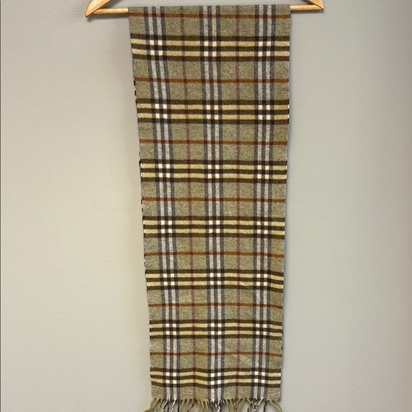 Burberry Accessories - Burberry 100% Lambswool Nova Check Scarf – Brown/Tan with Green Undertones [|]